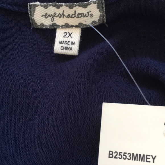 Eyeshadow Cold shoulder top NWT Blue  2X - Picture 5 of 7